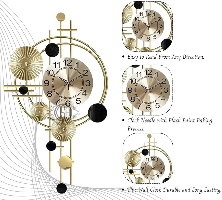 DSH Metal Wall Hanging Clock Stylish Wall Clock