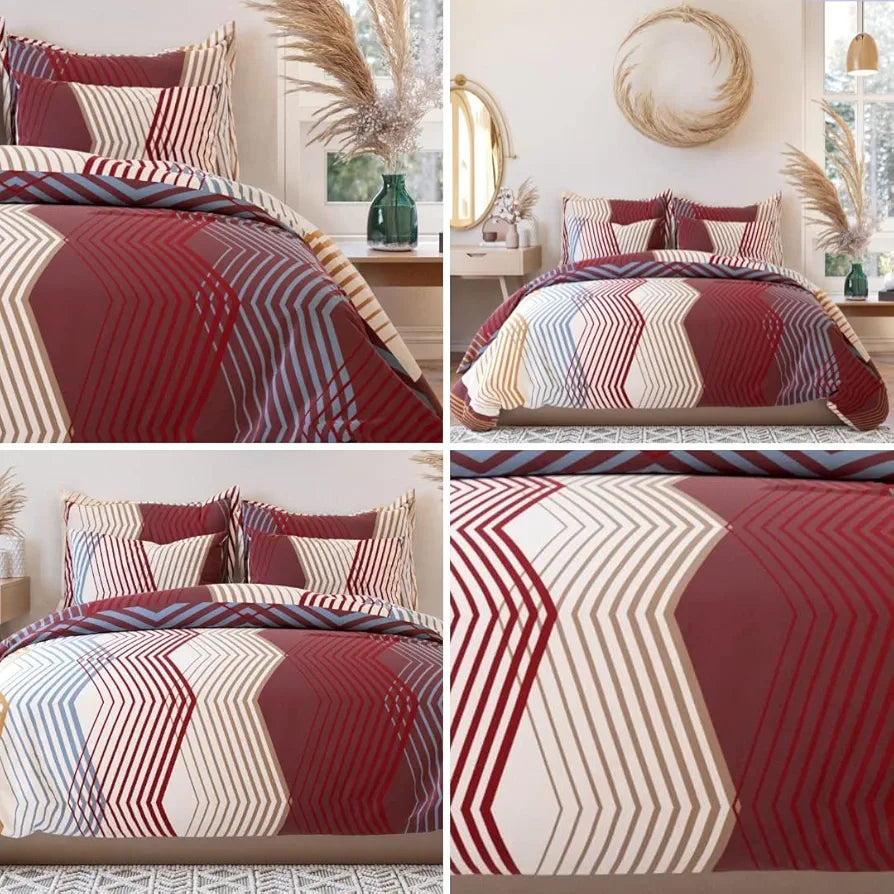 The Home Style Supersoft Cotton King Size Printed Flat Double Bedsheet with 2 Pillow Cover 400 TC Smoky Rose