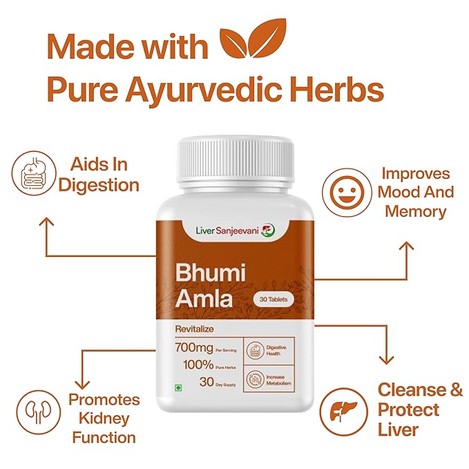 Liver Sanjeevani Bhumi Amla Health Supplement - 700mg - 30 Tablets
