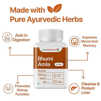 Liver Sanjeevani Bhumi Amla Health Supplement - 700mg - 30 Tablets