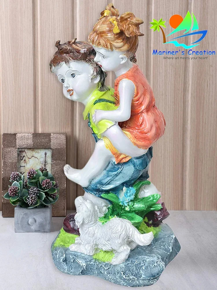 Mariner's Creation Polyresin Couple Showpiece 14x10x33 Cm Multicolour