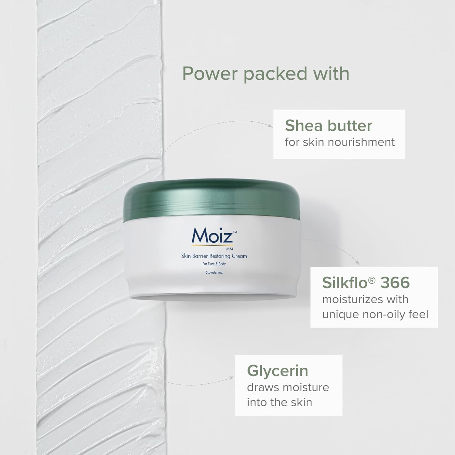 Moiz MM Skin Barrier Restoring Cream | For Very Dry & Sensitive Skin | Shea Butter & Vitamin E | Dermatologically Tested