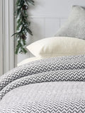 Sashaa World Chevron Throw Blanket Handwoven with Fringes Colour Grey