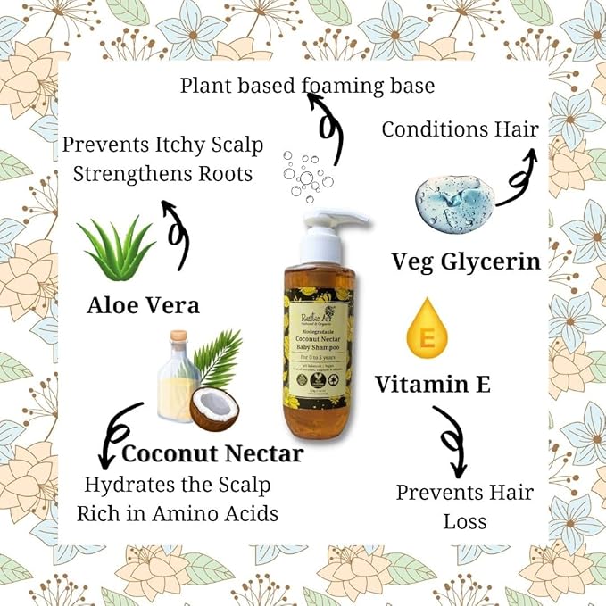 Rustic Art Coconut Nectar Baby Natural Shampoo - 210 gms