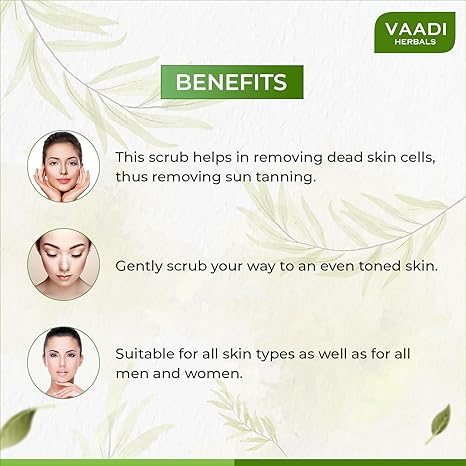 Vaadi Herbals Papaya Fairness Scrub Gel with Honey and Saffron - 110 gms (Pack of 2)