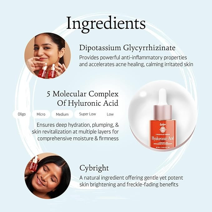 Indulgeo Essentials 5 Molecular Complex Hyaluronic Acid Lightweight Face Serum - 20 ml