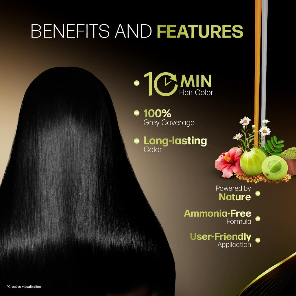 Indica Easy Shampoo Hair Colour Natural Black - 180 ml