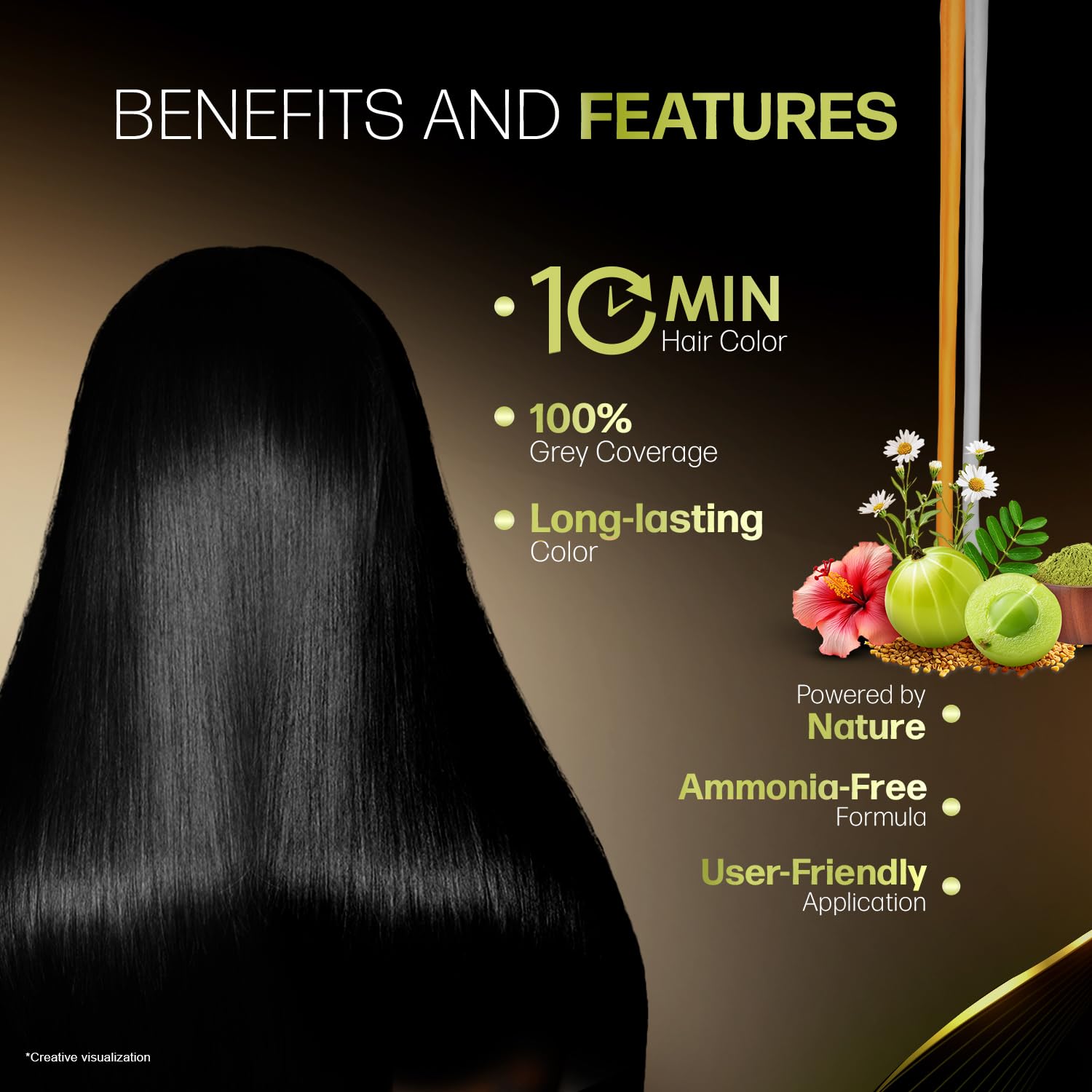 Indica Easy Shampoo Hair Colour Natural Black - 180 ml