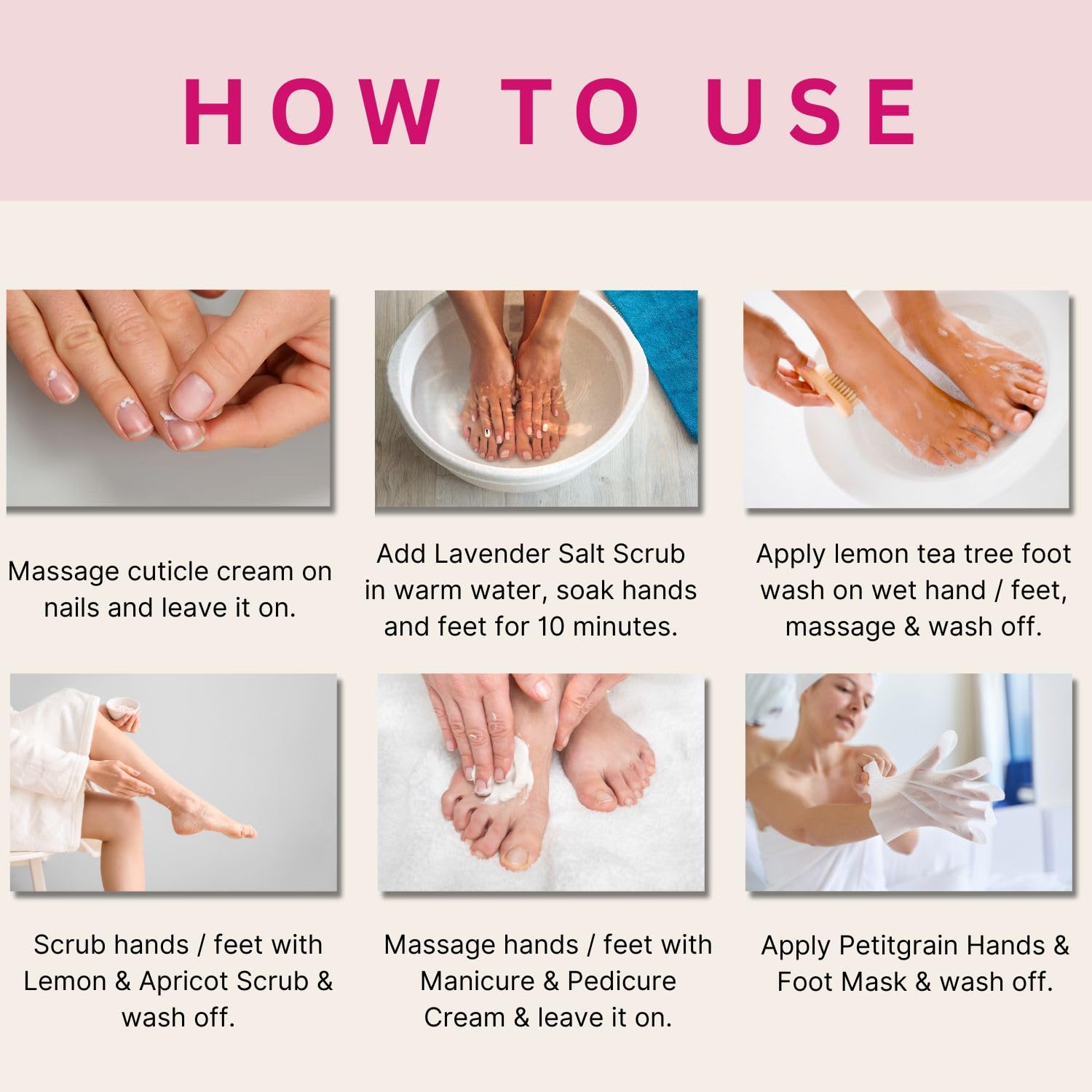 Aroma Treasures Happy Feet & Hands Manicure Pedicure Kit (33g/ml) | One-Time Use | Enriched with Pure Essential Oils | Natural Care for Soft & Refreshed Skin