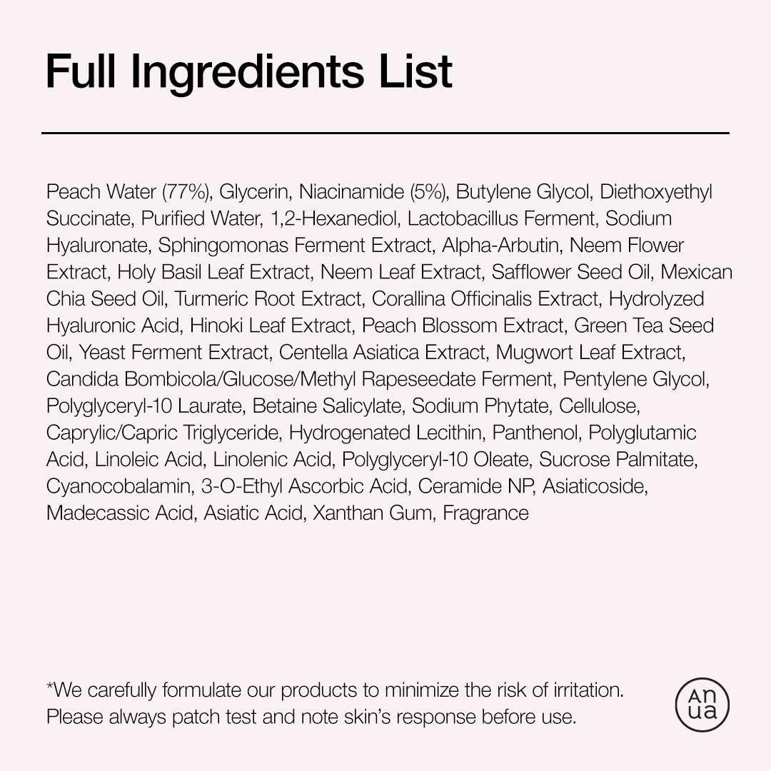 Anua Peach 70% Niacinamide Serum 30ml / brightening hydrating face serum hyperpigmentation treatment reducing melanine daily clean beauty (1.01 fl. oz.)