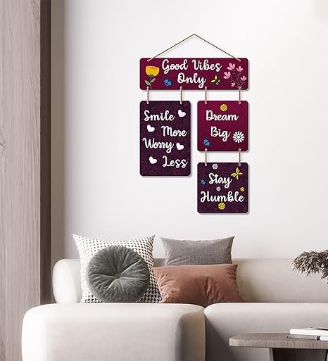Artvibes Decorative Wall Art Mdf Wooden Hanger for Living Room | Quotes Item | Wall Art