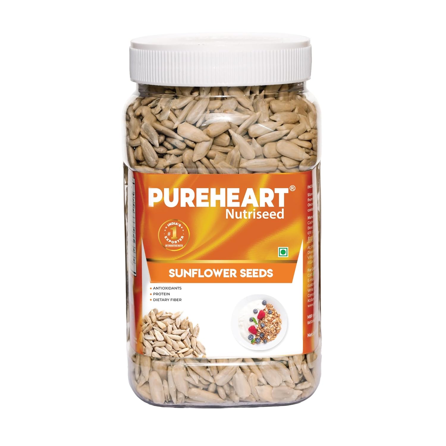 Pureheart Premium Raw Sunflower Seeds for Eating - Protein, Fibre and Antioxidants Rich Superfood for Heart Health, Immune Support, Healthy Diet Snack