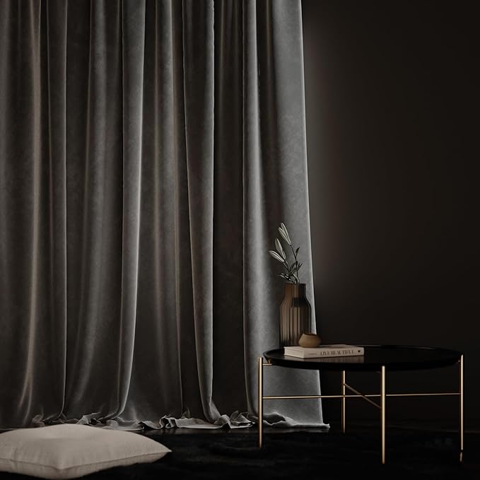 Stoa Paris Curtain for Home Single pc PatternedVelvet Curtain for Window Colour Midnight Muse