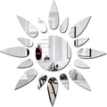 Bikri Kendra Sun Silver Model-10 Mirror Stickers for Wall, Acrylic Mirror Wall Decor Sticker