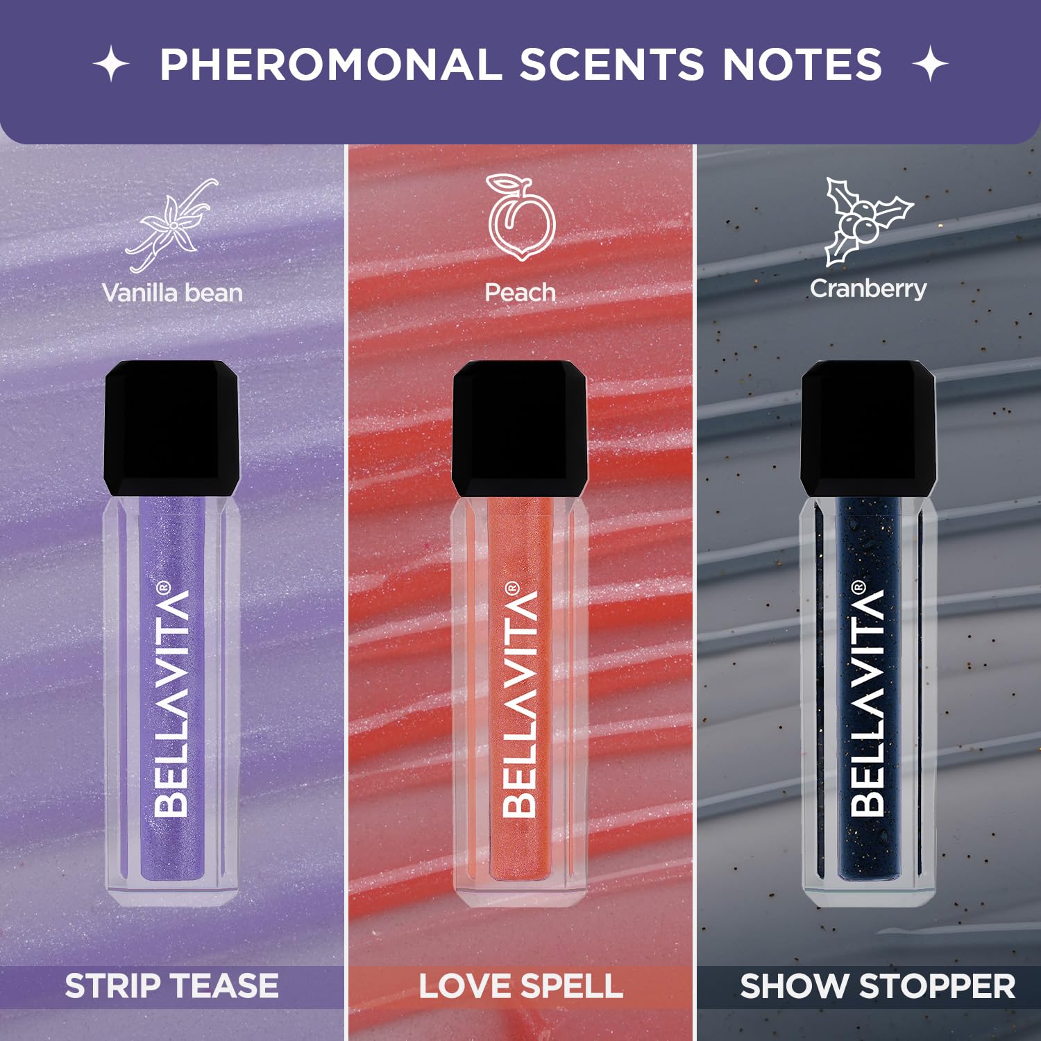 BELLAVITA Mini Lip Gloss Set of 3 | 2ml each | Gift Set | Color Changing Based on pH | Glossy Finish | Hydrating & Non-sticky | Lip Gloss for Women | Mother's Day Gift