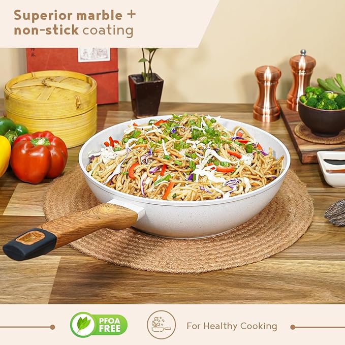 Bergner Naturally Forged Nonstick 28cm Wok | 3.3 L Capacity