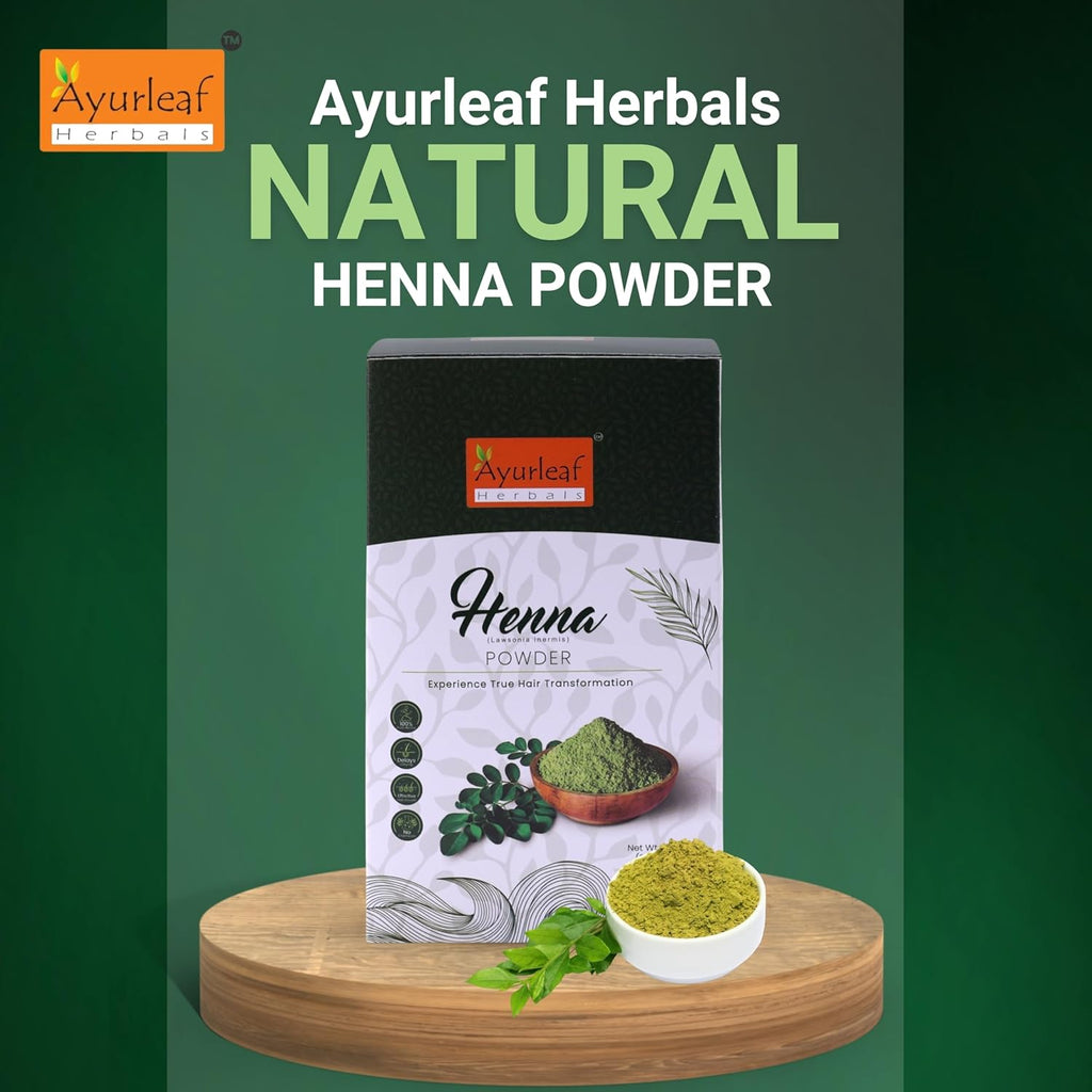 Ayurleaf Herbals Henna Powder | for Cooling Effect, Strengthens Hair, & Conditions Hair - 200 Gms
