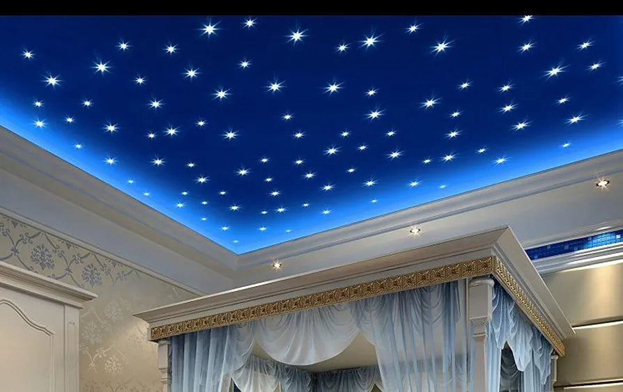 Rangoli Radium Stars Ceiling & Wall Decoration for Kids Room Glow in Night Stickers Set 100 pcs Design-4