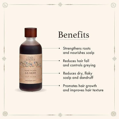 Old School Rituals 63-Herb Hair Elixir Anti-Dandruff Hair Oil - 100 ml