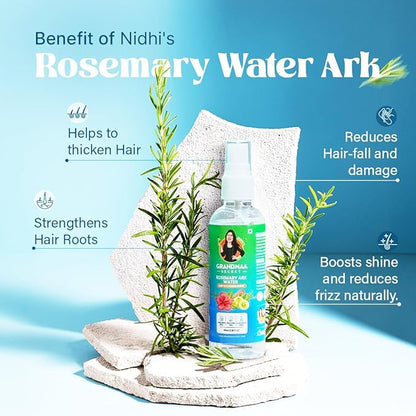 Nidhiâ€™s Grandmaa Secret Rosemary Water Ark | Hair Thickening Mist, Natural Rosemary Water Spray for Thick Hair - 100 Ml