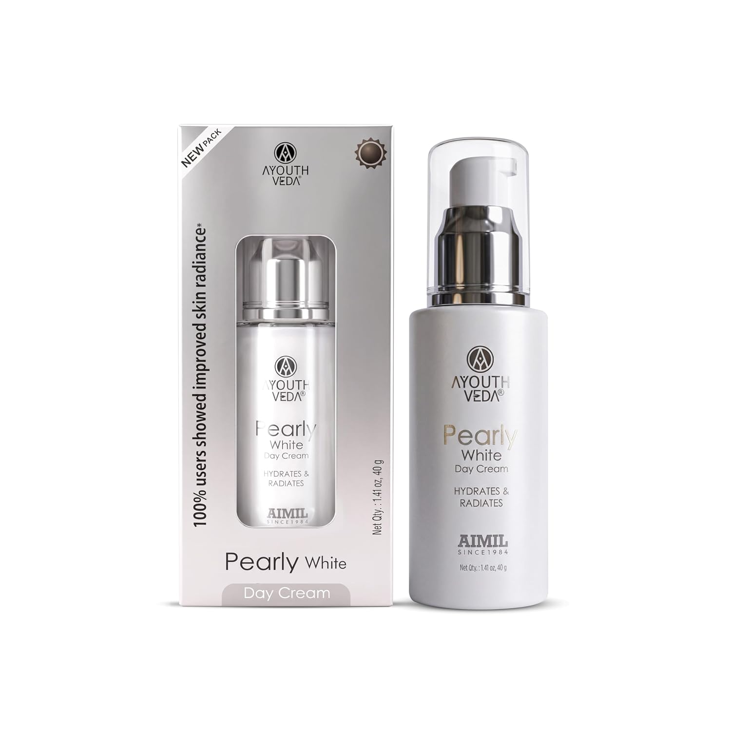 Ayouthveda Pearly White Day Cream with Natural SPF | Brightens Skin, Helps Reduce Dark Spots & Hydrates Skin | Enriched with Hyderabadi Pearl, Pea Extract, Sesame Oil & Carrot Seed Oil | For Radiant, Smooth & Youthful-Looking Skin | 40g
