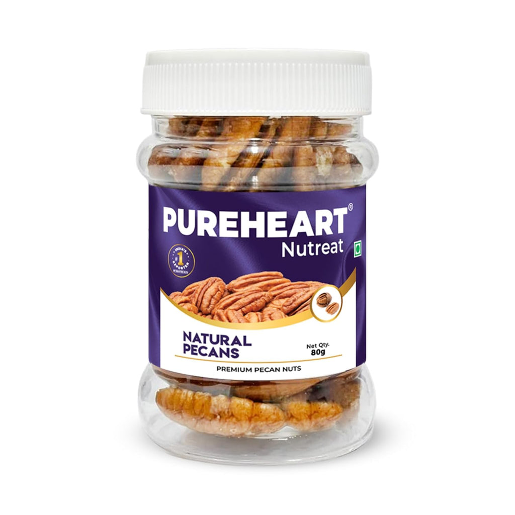 Pureheart Premium Pecan Nuts| Premium Natural Pecans | Healthy Dry Fruits Snack | Rich in Protein, Fibre & Antioxidants | Ideal for Snacking & Baking