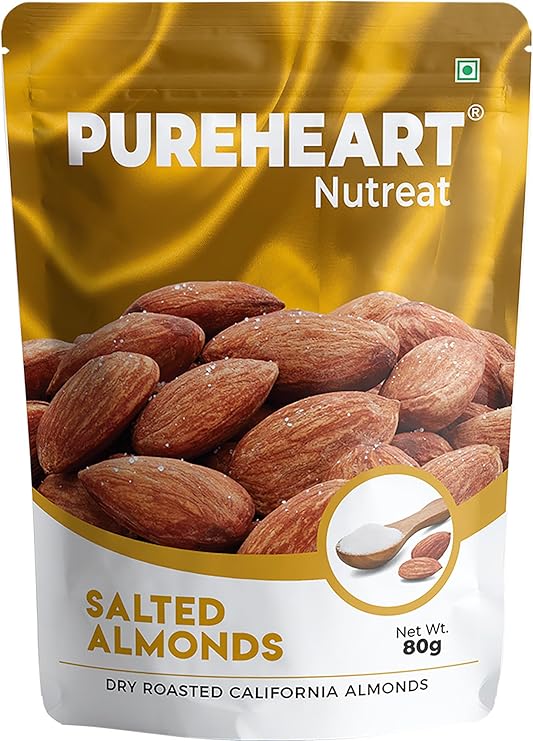 Pureheart Dry Roasted Nutreat Salted Almonds - 80 gms