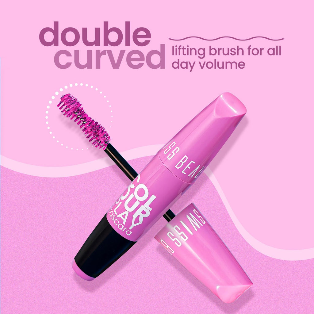 Swiss Beauty Waterproof Volumizing Colour Play Mascara | With Jojoba oil and Vitamin B5 | 6ml, Shade- Green