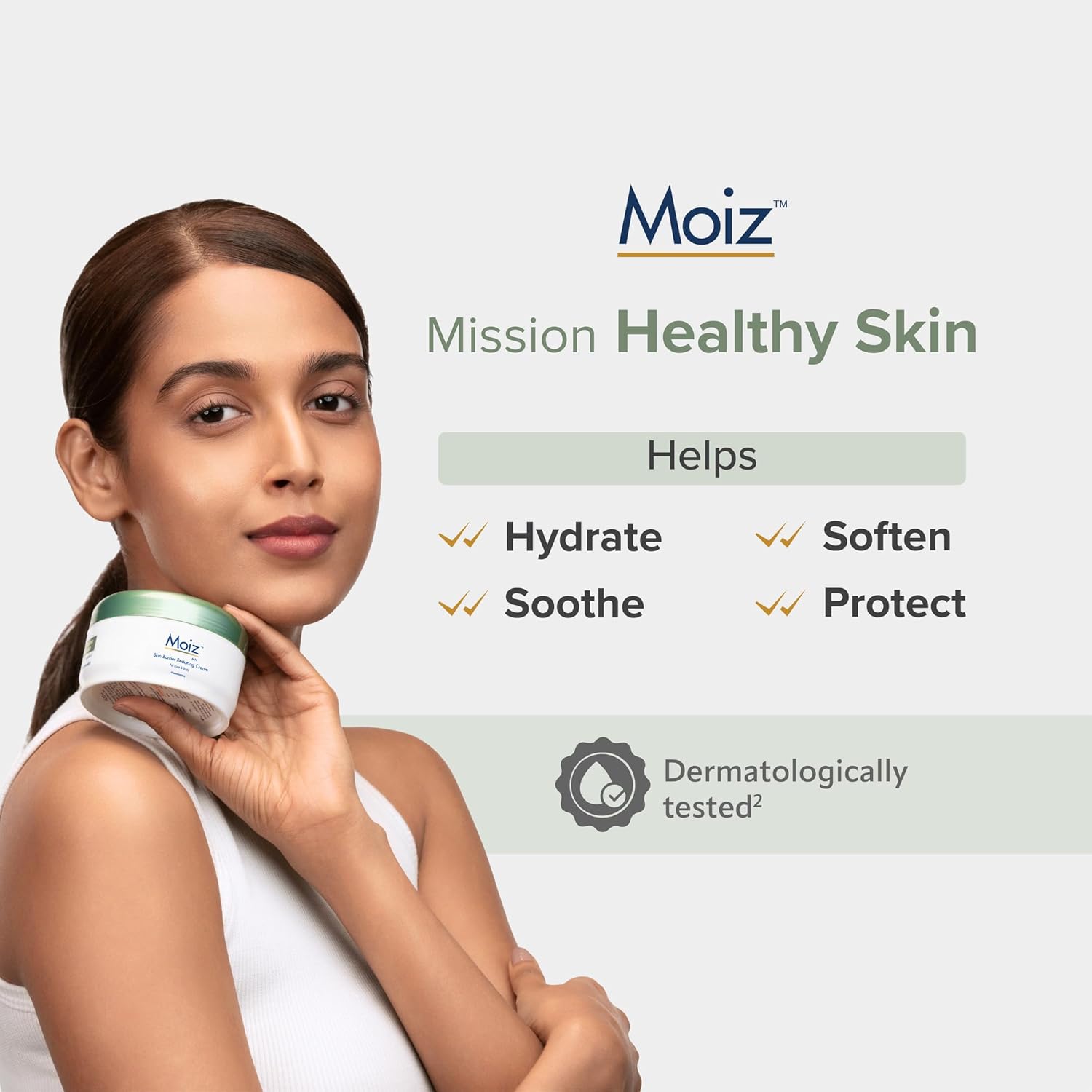 Moiz MM Skin Barrier Restoring Cream | For Very Dry & Sensitive Skin | Shea Butter & Vitamin E | Dermatologically Tested