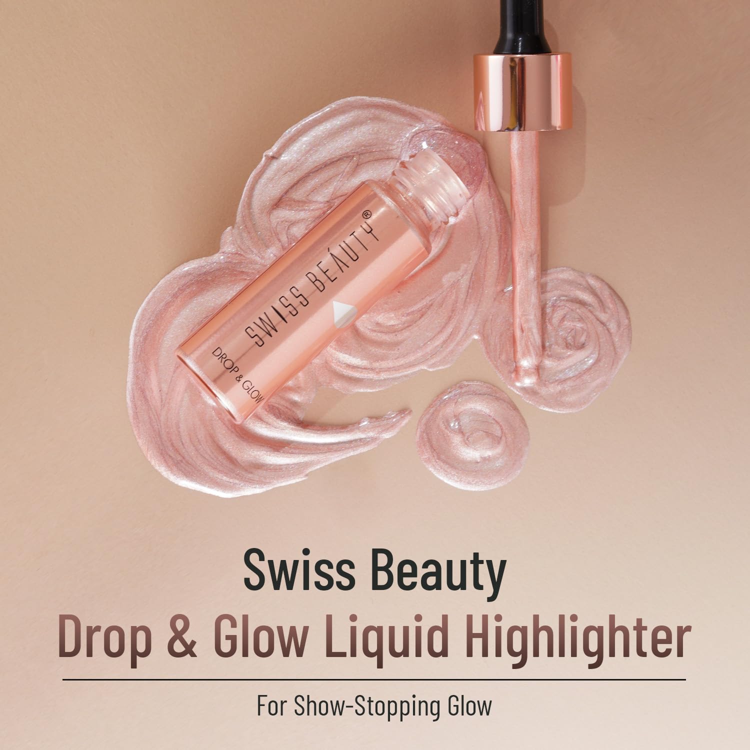 Swiss Beauty Drop & Glow Liquid Highlighter | Face Makeup | Illuminating Liquid Highlighter With Dewy Finish | Shade -Light Pink, 18ml
