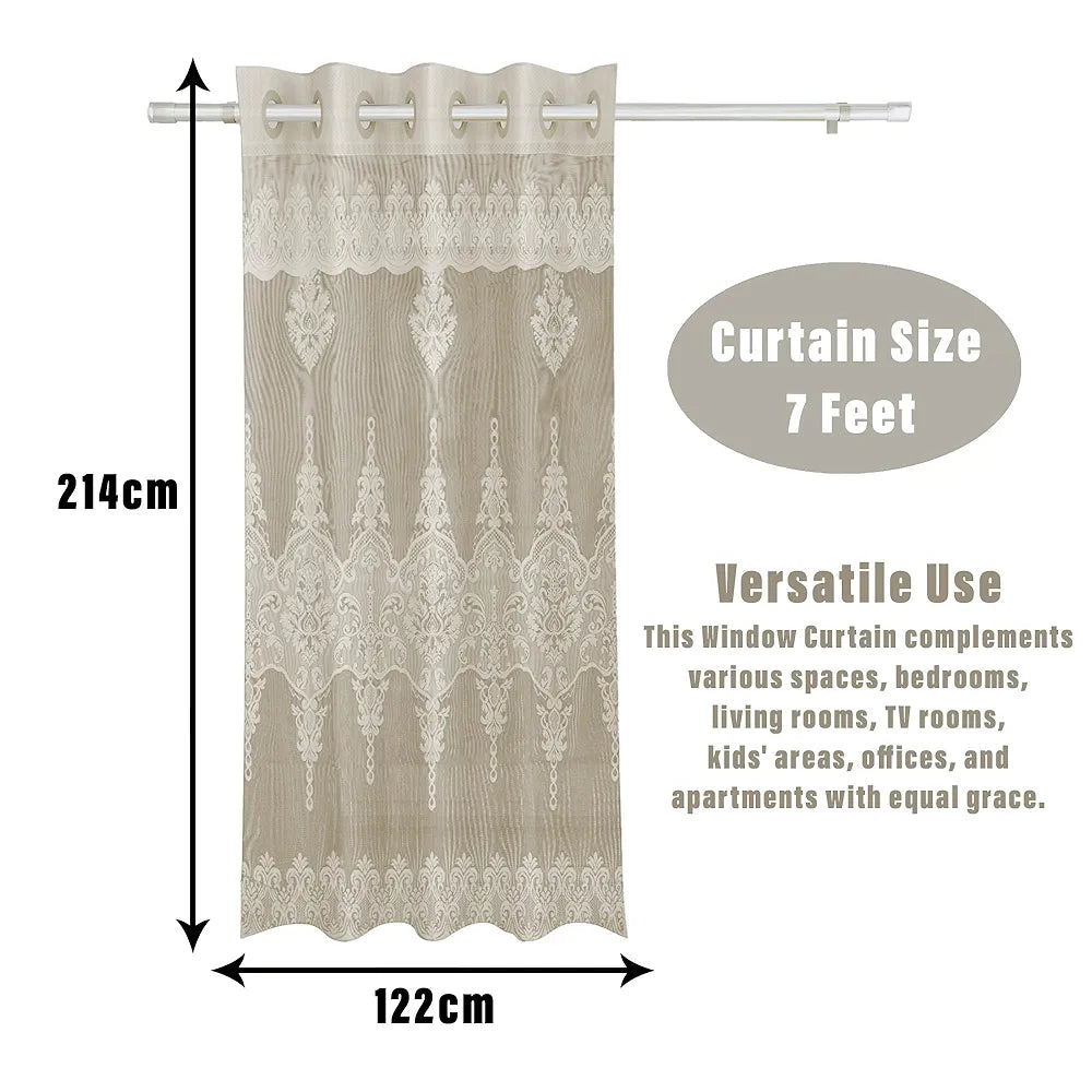 Kuber Industries Door Curtains Premium Drapes for Bedroom SY15ZZ Cream Colour