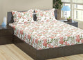 Trance Home Linen 180TC 100% Cotton 78"x60" Standard Queen Size Elastic Fitted Bedsheet Printed Queen Bed Size with 2 Pillow Covers Colour Huvu Red