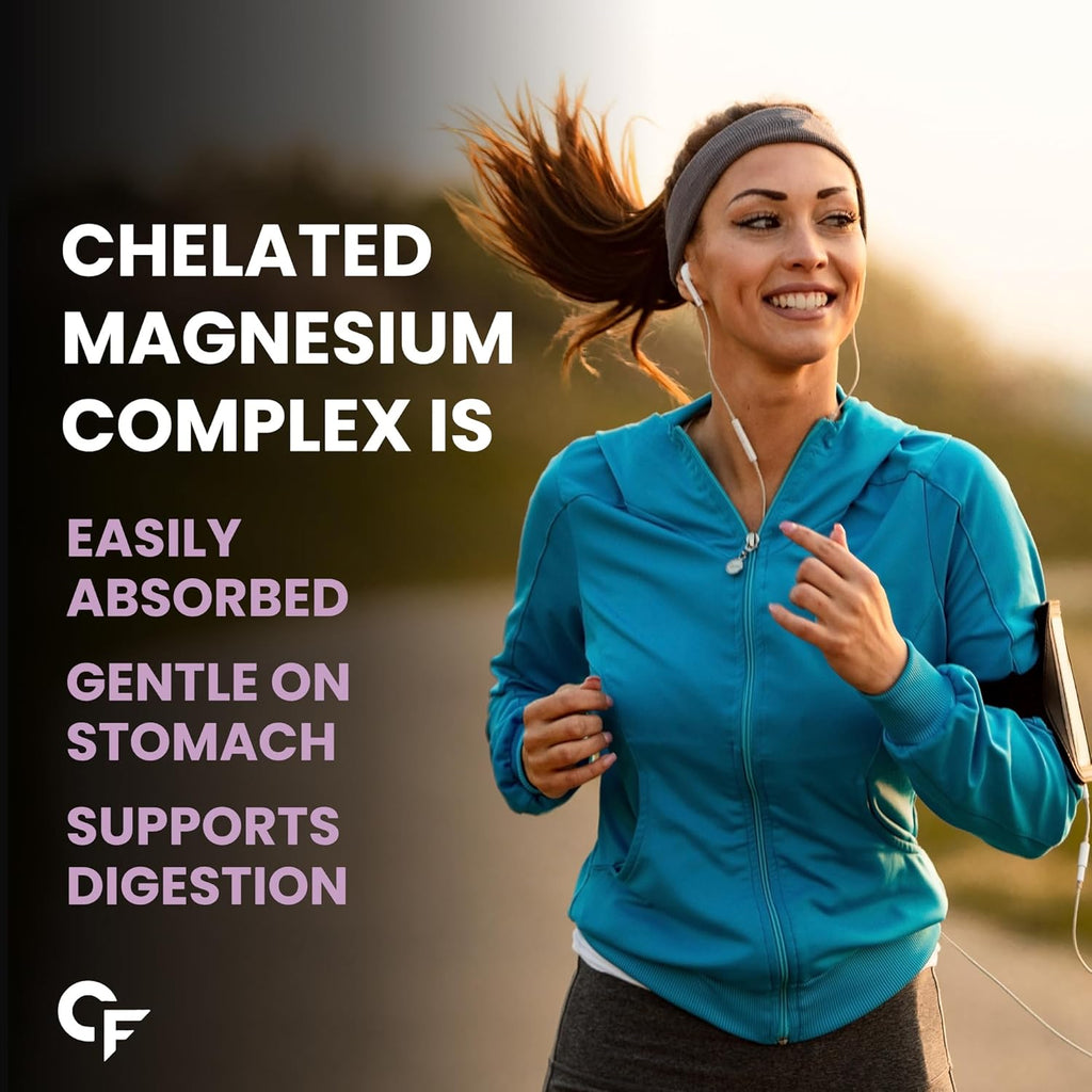 Carbamide Forte Chelated Magnesium Citrate Oxide Supplement | Triple Magnesium Supplement Supports Bones Muscles & Nerves 1382.91mg Per Serving - 60 Veg Tablets
