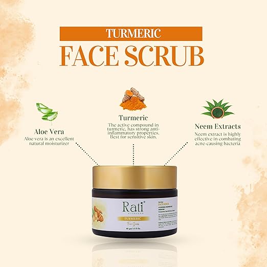Rati Ayurveda Turmeric Face Scrub - 50 gms