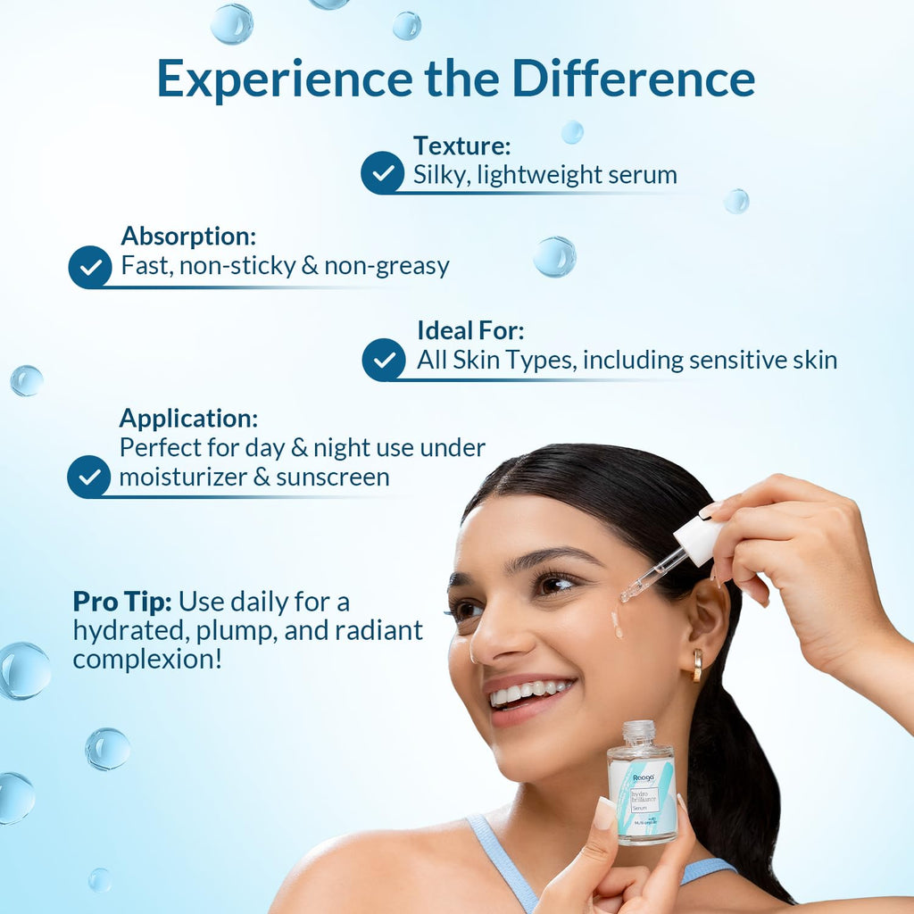 Raaga Professional Hydro Brilliance Serum with Multi-Peptide | Paraben Free, Sulphate Free, Dermatologically Tested (30 ml)