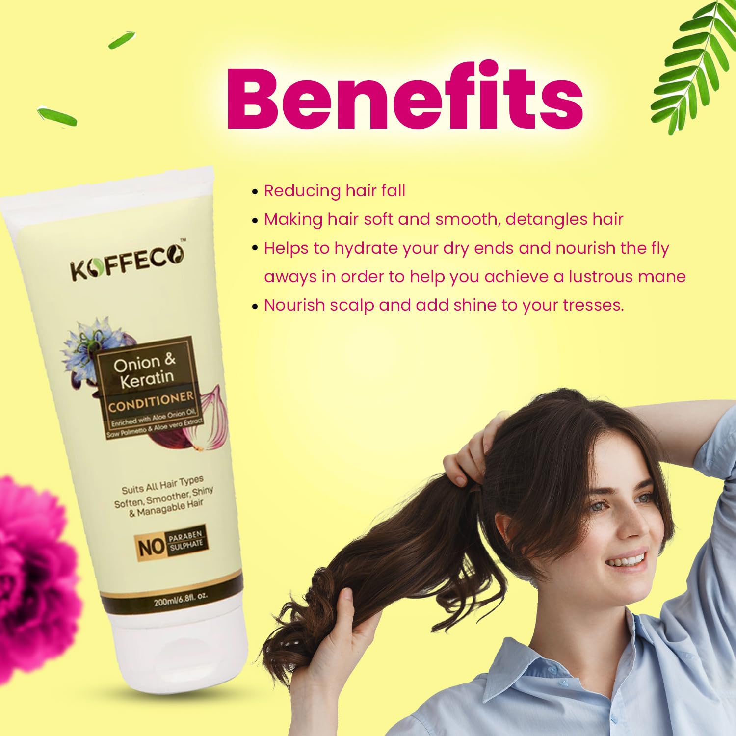 Koffeco Onion and Keratin Conditioner - 200 ml