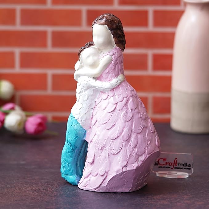 Ecraftindia Polyresin Brother & Sister Idol Decorative Showpiece for Home Decor