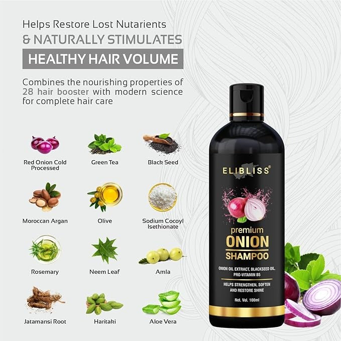 Elibliss Premium Onion Shampoo - 100 ml (Pack of 2)