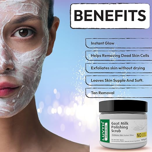 Luvyh Goat Milk Polishing Face Scrub Tan-Removal - 100 gms