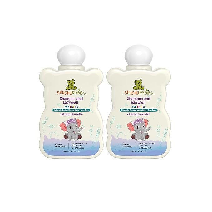 ShuShu Babies Calming Lavender Shampoo & Body Wash - 200 ml (Pack of 2)