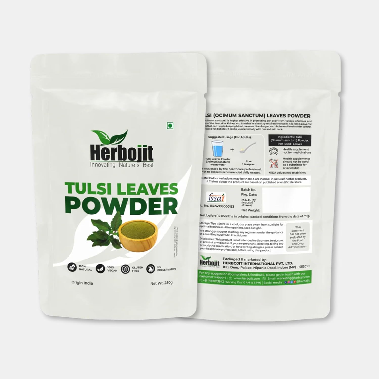 Herbojit Tulsi Leaves Powder - 250 Gms