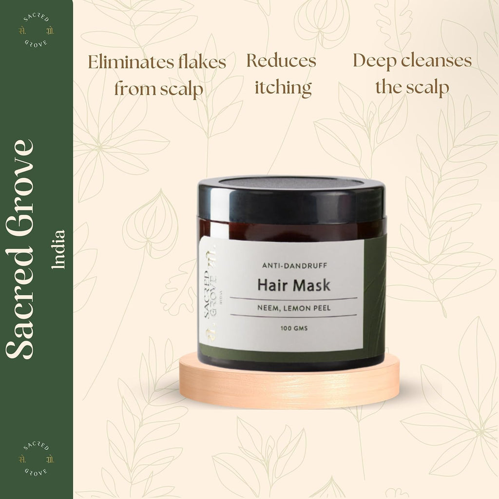 Sacred Grove Anti-Dandruff Pre Shampoo Hair Mask with Neem & Lemon Peel - 100 gms