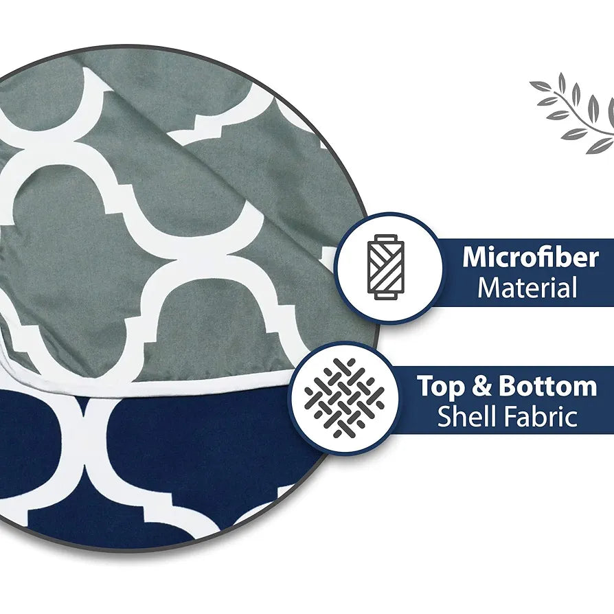 Divine Casa 120 GSM Microfiber Single Kids Dohar Soft & Lightweight Throw Blanket Moroccan Pattern Colour Deep Blue