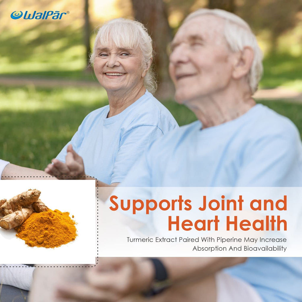 WALPAR Organic Curcumin Turmeric with Piperine Bioperine - 1510mg 90 Capsules