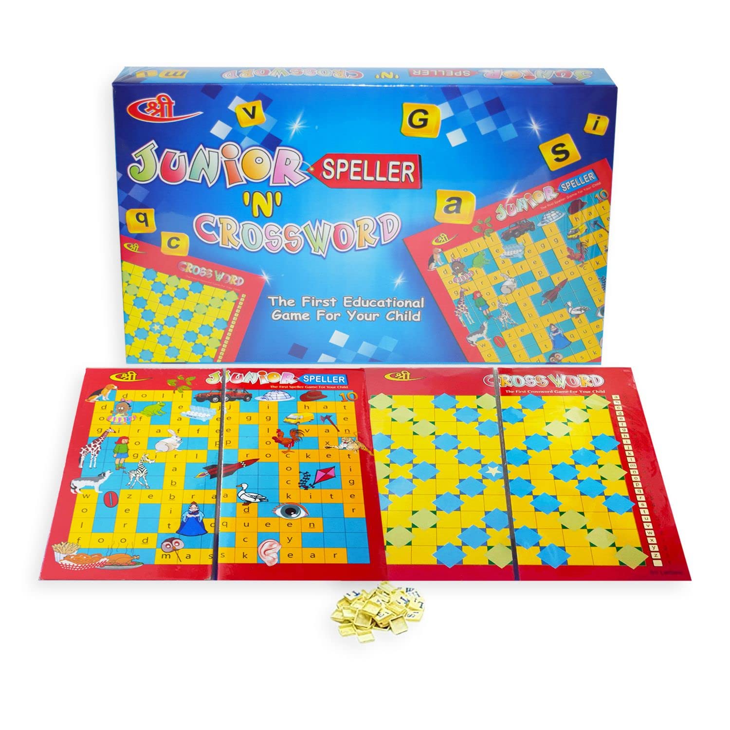 Kids Mandi Junior Speller Word Game Educational Crossword Puzzle for Kids