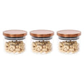 Femora Borosilicate Glass Jar With Golden Metallic Lid | Jars for Kitchen Storage | 300 Ml | Set of 2
