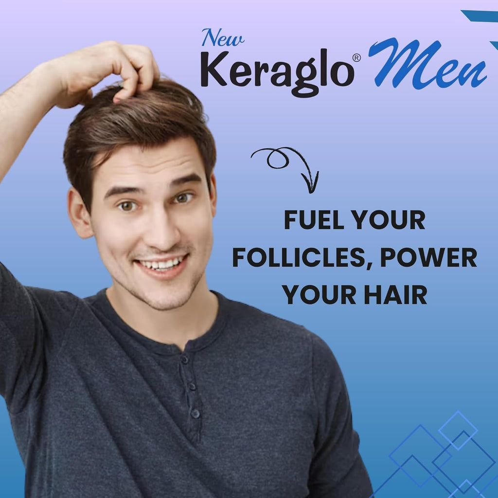 Keraglo Men Hair Nourishment Tablets (15 Tablets x 3 Strips) â€“ With Amino Acids, Antioxidants, Vitamins & Herbal Extracts â€“ Supports Scalp Health & Hair Strength â€“ Dietary Supplement