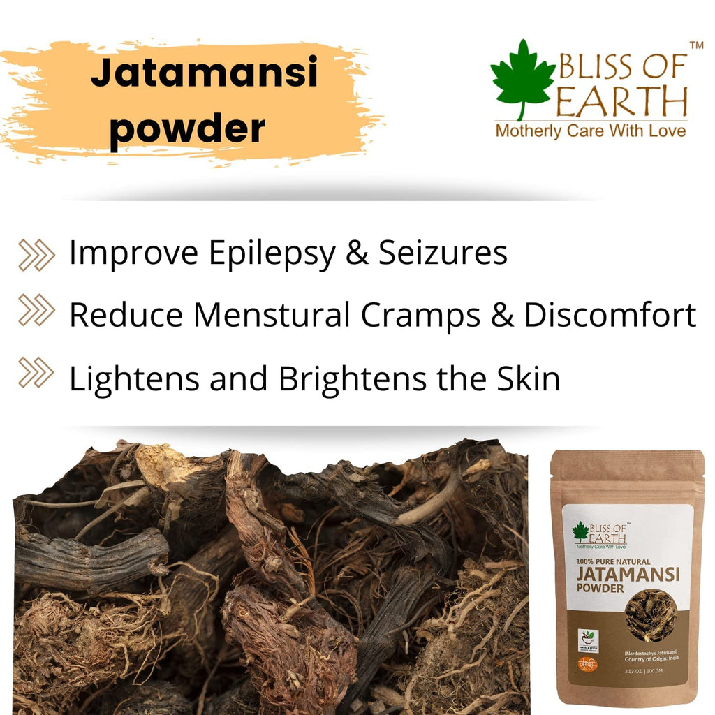 Bliss of EarthÂ® 100% Pure & Natural Jatamansi Powder+100% Pure & Natural Shikakai Powder | 100GM | Acacia Concina | Gorgeous hair Naturally | Traditional Hair Cleanser & Conditioner (Pack of 2)