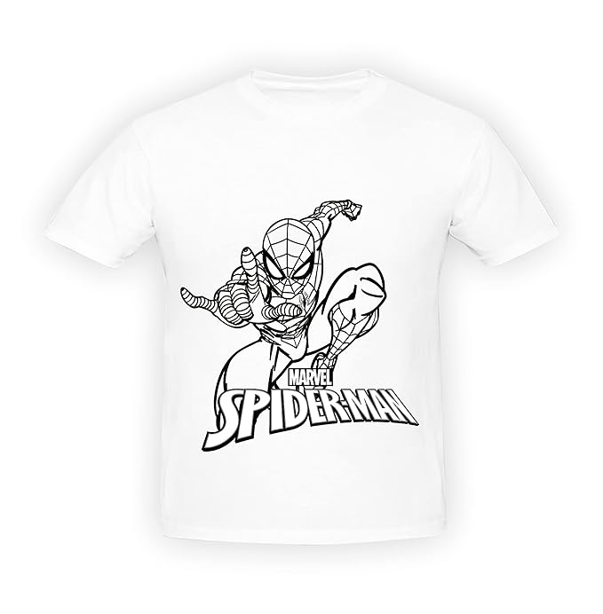 Ratna's Paint Your T-shirt Marvel Spiderman Theme Diy Kit With Free Size T-shirt for 5-12 Years Kids | Spiderman