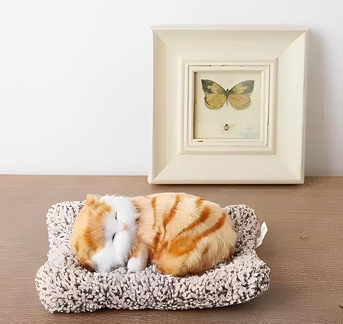 Tickles Lola Sleeping Cat On Carpet Silicone Animal Toy 8 cm